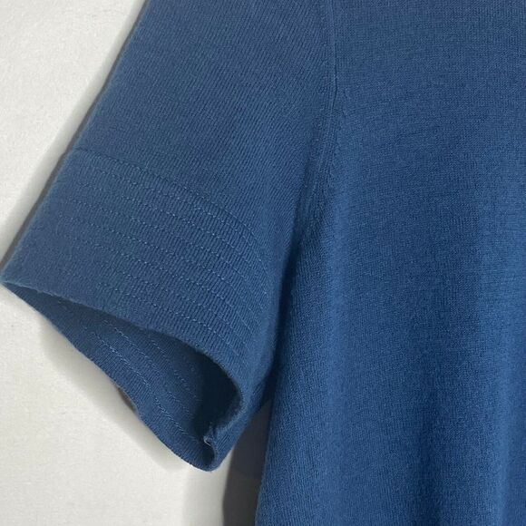 Anthropologie Moth Backstory‎ Dark Teal Pullover Sweater Pleated Back Size S - Picture 5 of 12